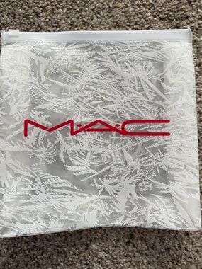 MAC make up bag Frosted Logo - Clear with White Frost Pattern